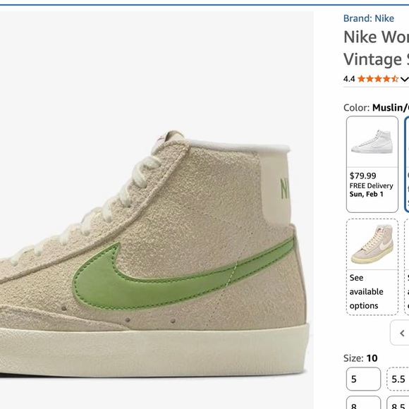 Nike Blazer Mid ‘77 muslin/coconut/milk/sail/chlorophyll like new sz 10 RARE - Picture 2 of 6